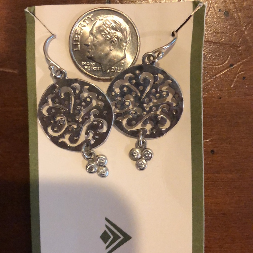 Silpada Sterling Silver & CZ Earrings - Picture 6 of 8